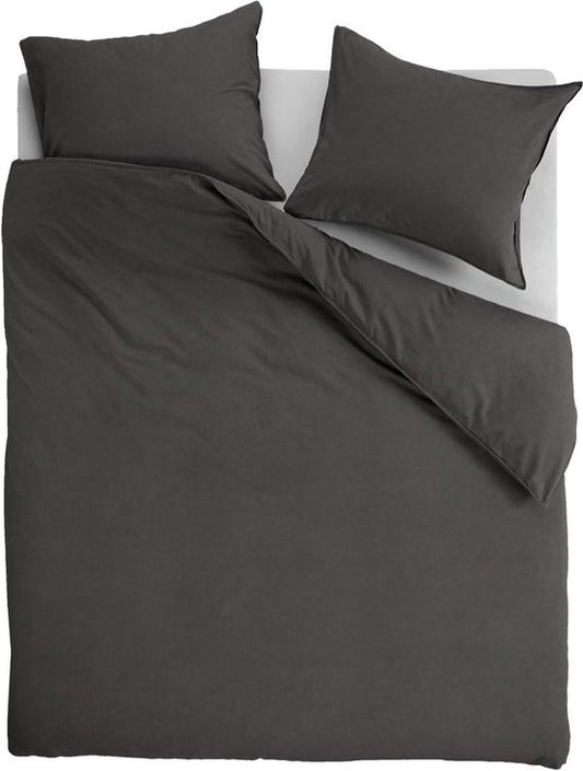 vtwonen Natural Stone housse de couette - Lits-Jumeaux XL - 260x200/220 - Anthracite
