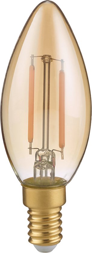 Trio leuchten - Lampe LED - Filament - Raccord E14 - 2W - Blanc chaud - 2700K - Ambre - Verre