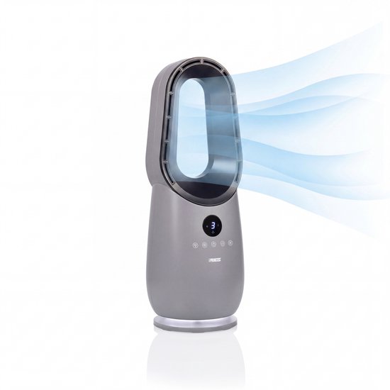 Ventilateur colonne sans pales Princess - 60 W – Ventilateur sans pales puissant et silencieux avec télécommande, minuterie et écran LED – Oscillation à 75° – 3 vitesses – 351582