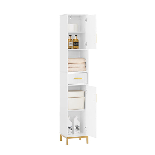 SoBuy BZR181-W Meuble à colonnes pour salle de bains, meuble de rangement étroit