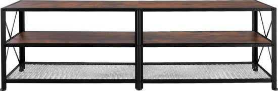 tectake - Meuble TV - Indianapolis - brun foncé industriel - 404543