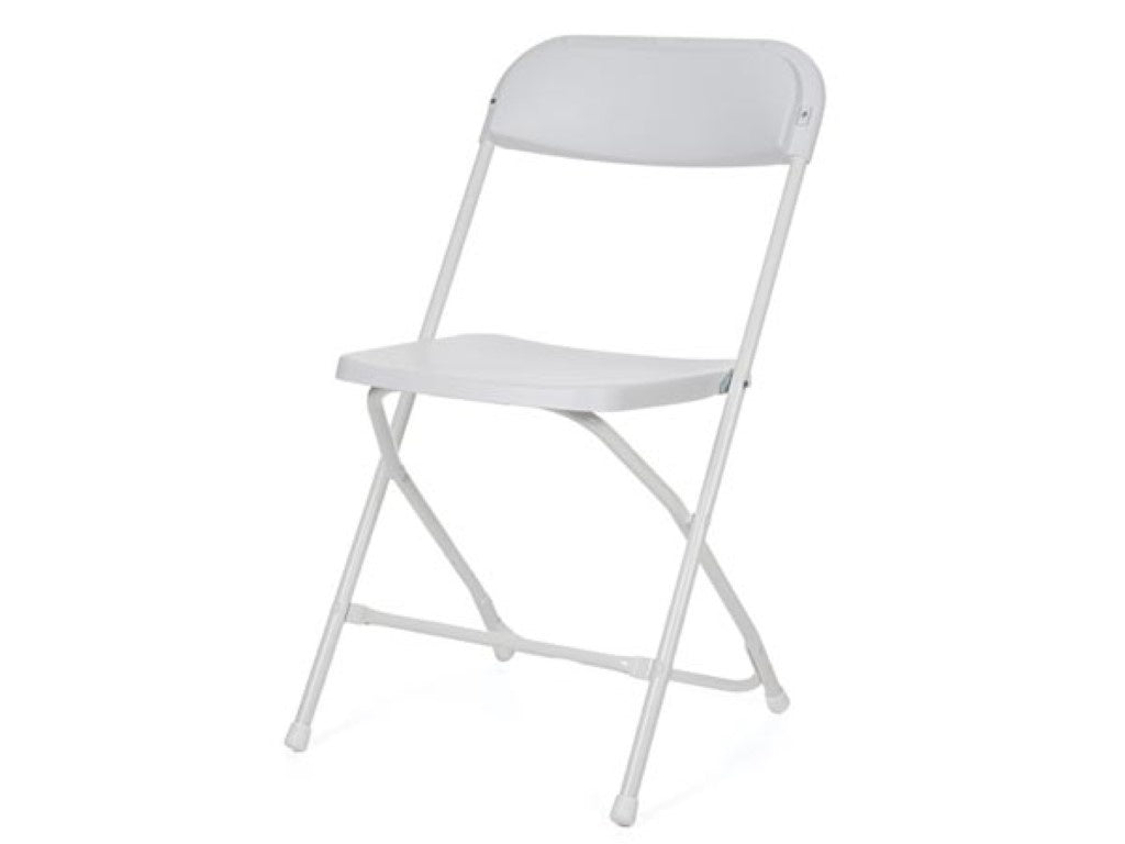 Chaise pliante Perel, pliable, résistant aux intempéries, max. 120 kg, blanc