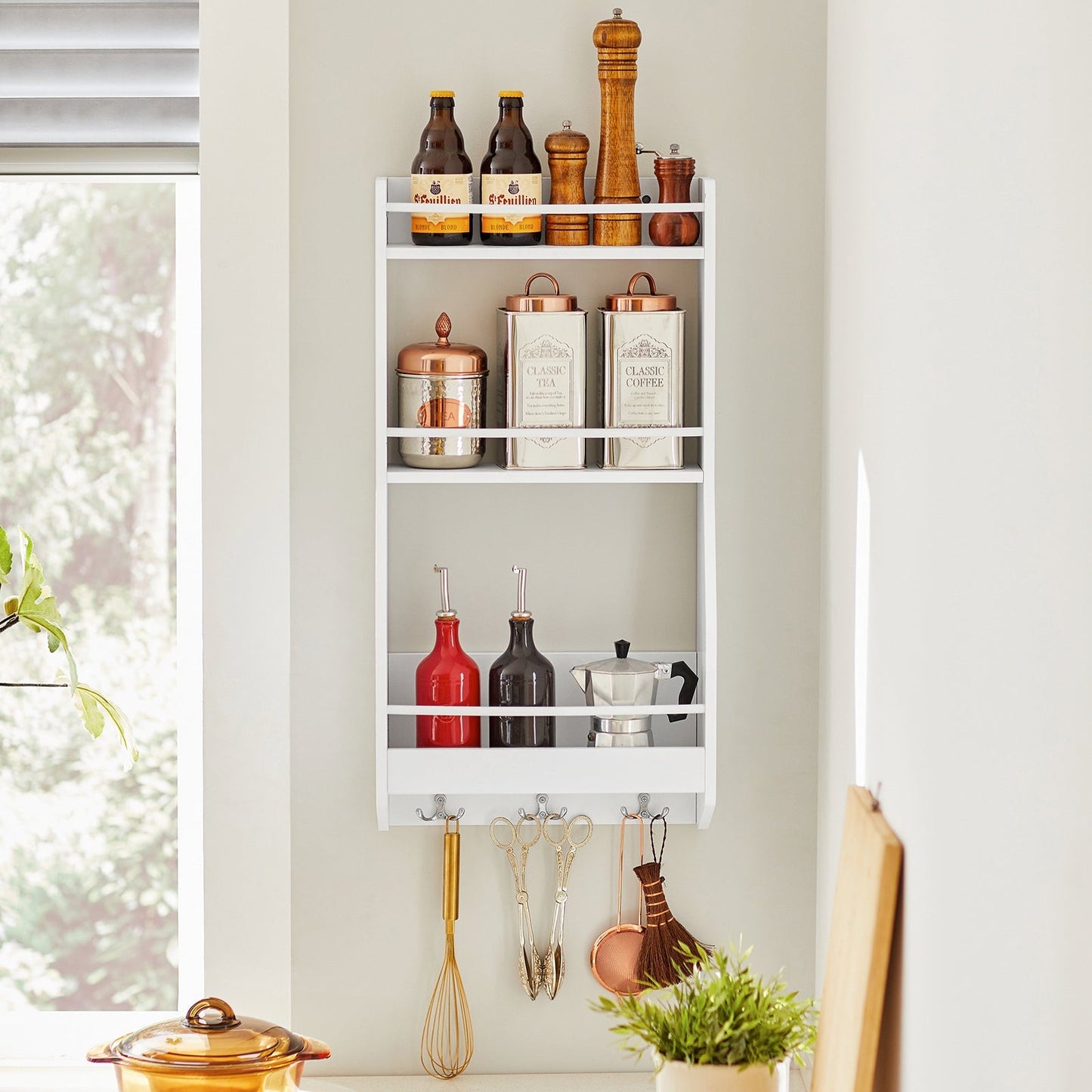 SoBuy Armoire murale de cuisine - Blanc - 38 x 17 x 75 cm
