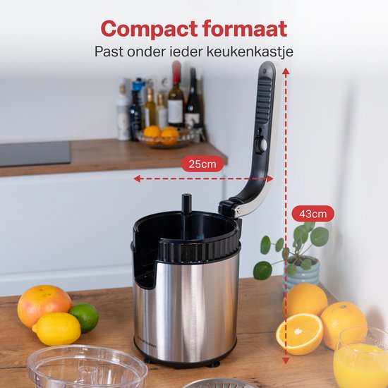 AoraKitchen Presse-agrumes - Presse-orange électrique - 600ML - Presse-citron - 160W - Extracteur de jus - 2 cônes de pressage