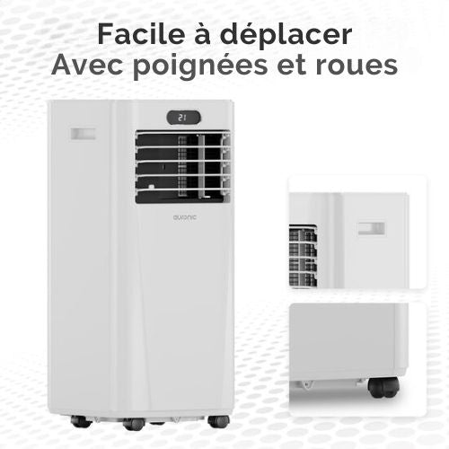 Climatiseur mobile Auronic - 3-en-1 - avec 2 kits de fixation pour fenêtres - Ventilateur - Déshumidificateur - 20 m²