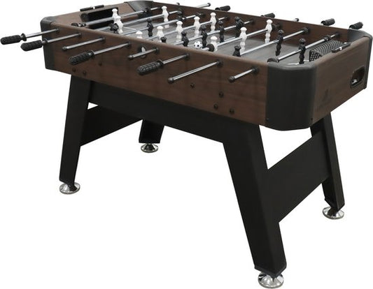 Table de baby-foot Cougar Striker – Marron foncé/Noir – Table de baby-foot haut de gamme avec pieds réglables, système de retour de balle et compteurs de points – Pour 2 à 4 joueurs