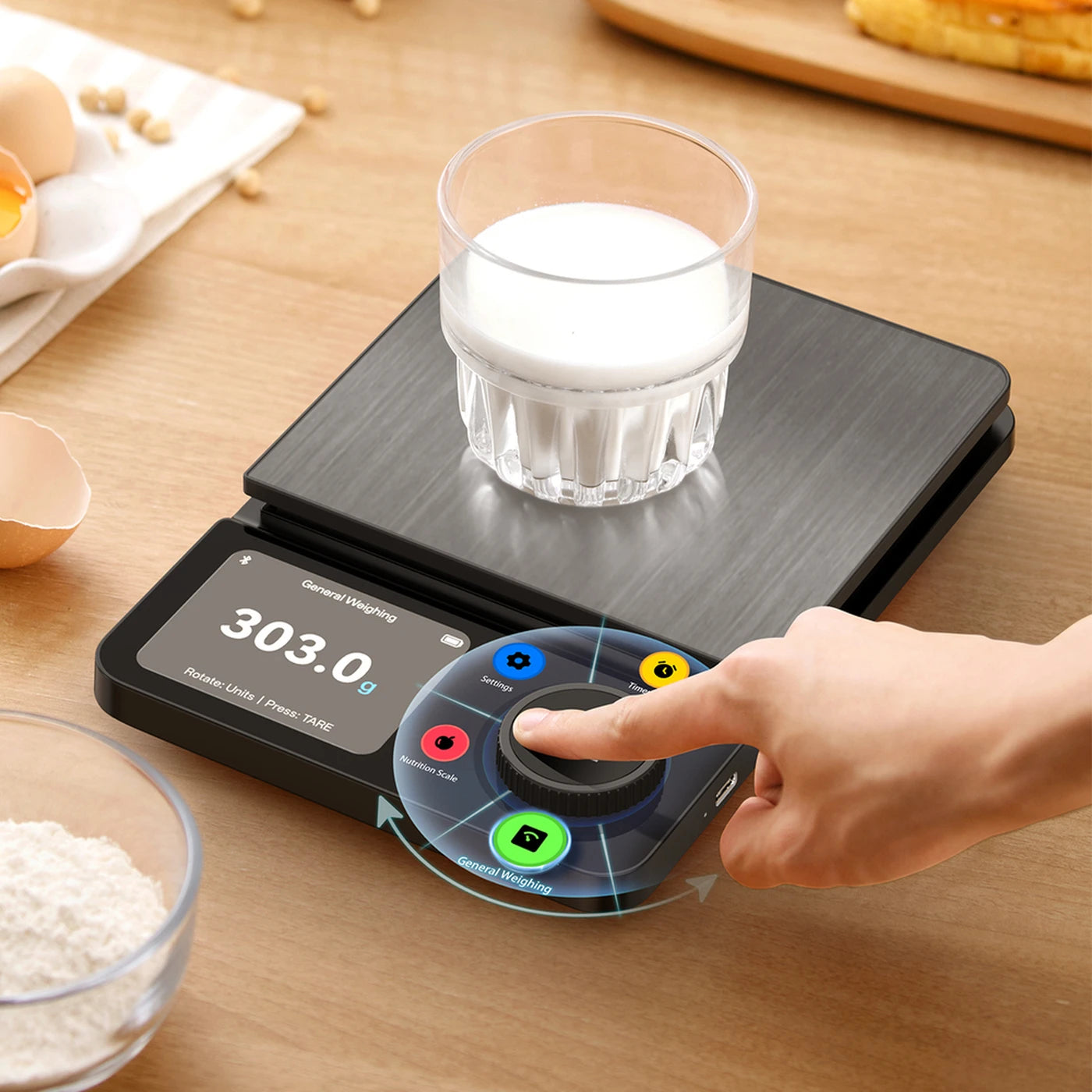 Balance alimentaire intelligente Unique 5 kg - Précision à 0,1 g près - Écran TFT de 2,8 pouces - Rechargeable