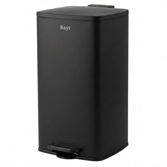 Bayt Poubelle - Poubelle 60 litres - Poubelle à pédale 60 litres - Poubelle 60 litres - Poubelle - inox - Noir
