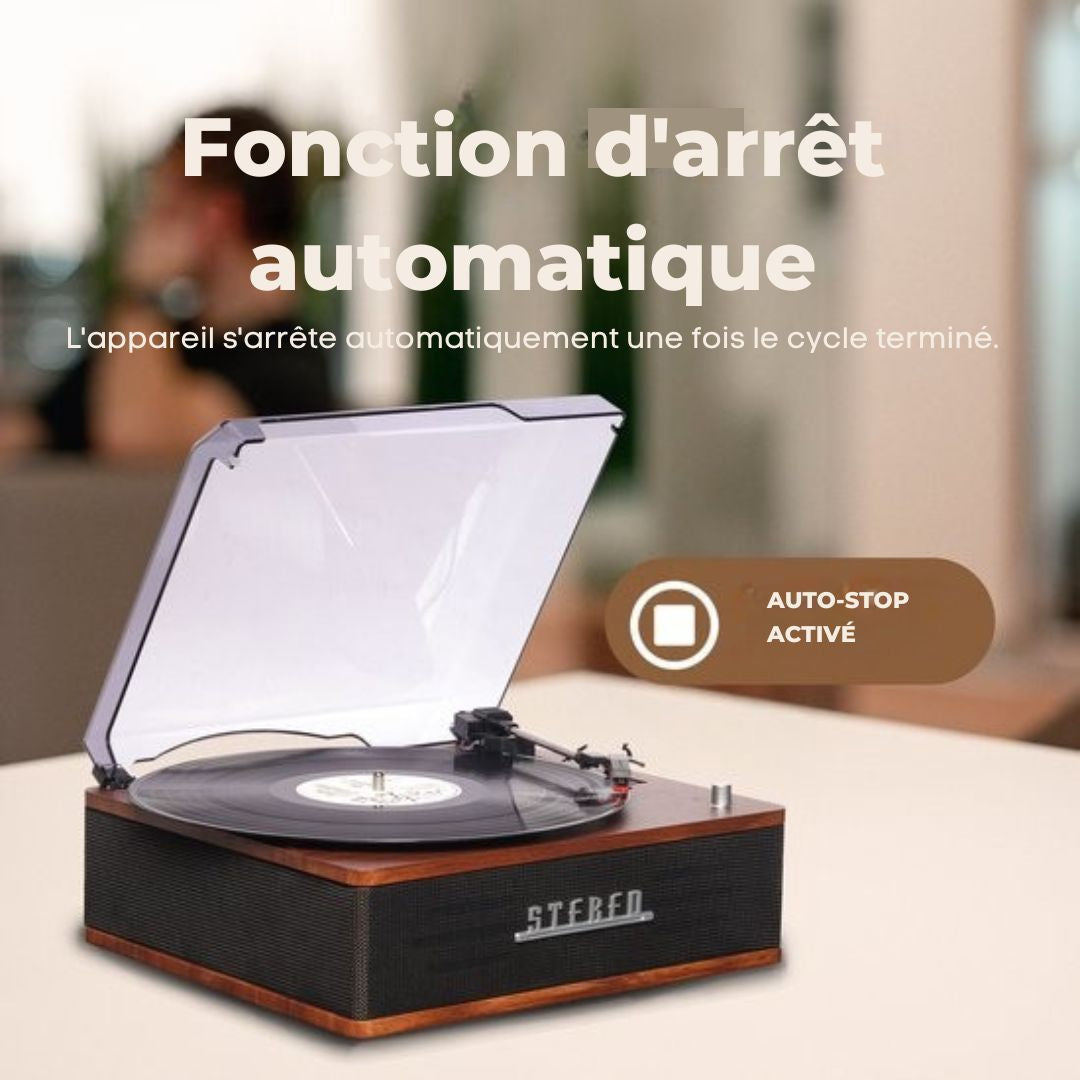 Lecteur de disques Denver - Haut-parleurs intégrés - Rétro - Arrêt automatique - Bluetooth - VPB262 - noir