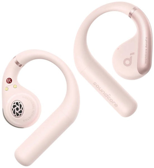 Casque Anker AeroFit sans fil à crochet d'oreille : appels / musique / sport / usage quotidien, Bluetooth, rose clair