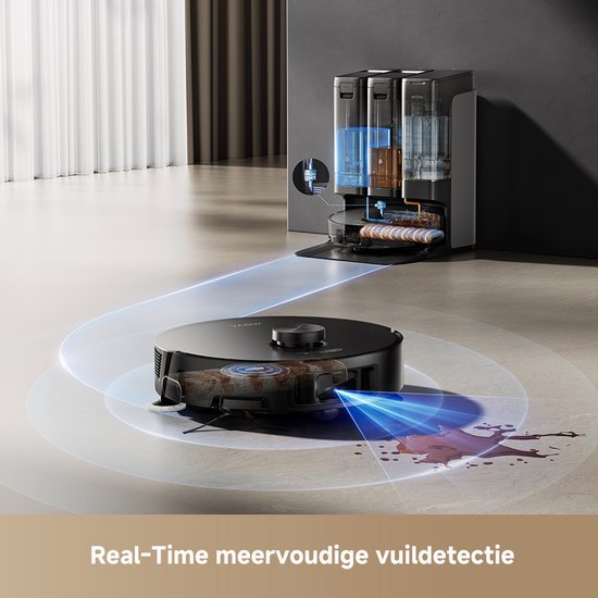 MOVA Z50 Ultra Robot Aspirateur - Fonction balayage - Puissance d'aspiration de 19 000 Pa - Station autonettoyante - Navigation AI