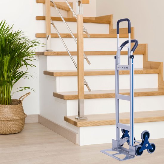 BRASQ Chariot pliable en aluminium - Capacité 150 KG - Chariot d'escalier - Chariot de transport - Chariot