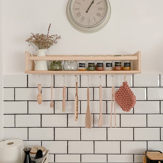 Astigarraga Etagère murale - étagère murale - étagère à épices - 60cm - pin PEFC