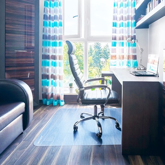 BRASQ Tapis de chaise Transparent 90x120 Protecteur de sol - Tapis de chaise de bureau PVC - Tapis de sol pour sol souple CM300+.