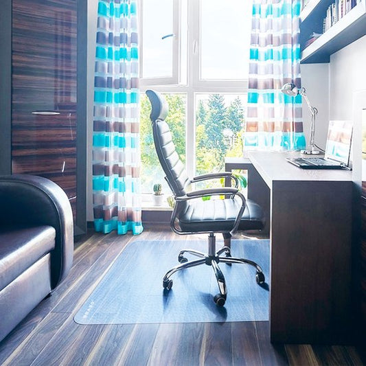 BRASQ Tapis de chaise Transparent 90x120 Protecteur de sol - Tapis de chaise de bureau PVC - Tapis de sol pour sol souple CM300+.