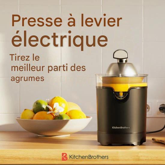 KitchenBrothers Presse-agrumes - Compact - Avec bec et levier de pression - 0.35L - Noir