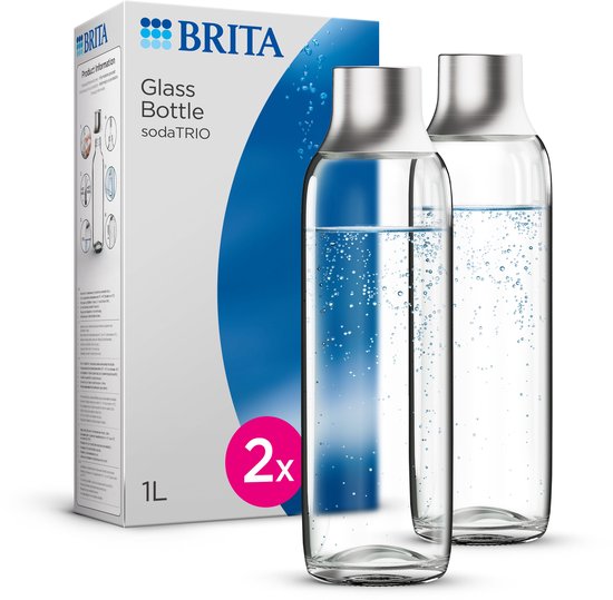 BRITA - SodaTRIO - Soda - Bouteille en verre - Accessoire pour machine à soda, lot de 2