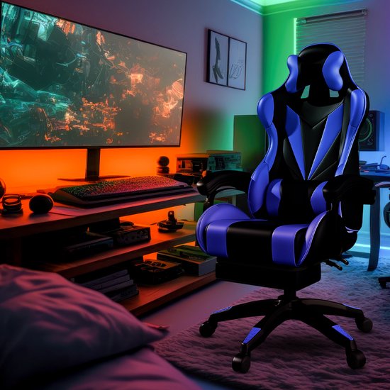 Bayt Gaming chair - Chaise gaming - Chaise gamer confort - Noir et bleu foncé