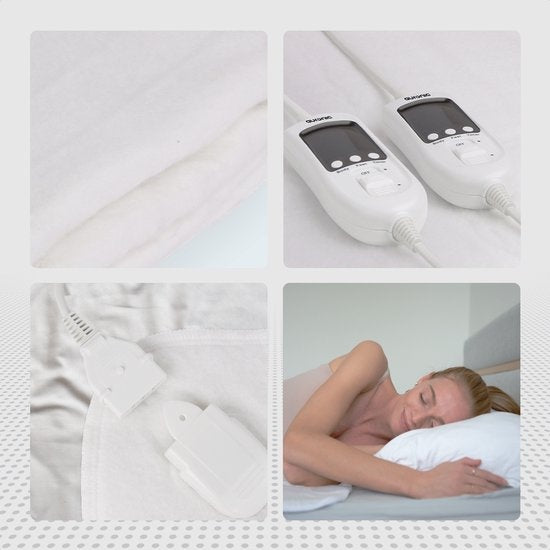 Couverture chauffante Auronic - Zone de pieds réglable - 9 niveaux - 160x150cm - Blanc