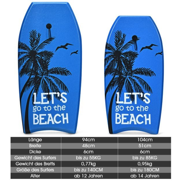 Bodyboard planche de natation légère pour enfants et adultes 106 cm bleu