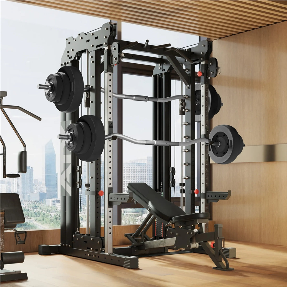 Yaheetech EZ-curl Dumbbell Set 20 kg - équipé d'une barre de curl chromée et de 6 disques de poids en béton et manilles - pour la musculation et l'entraînement - métal noir, plastique et béton - 120 x 26 x 26 cm
