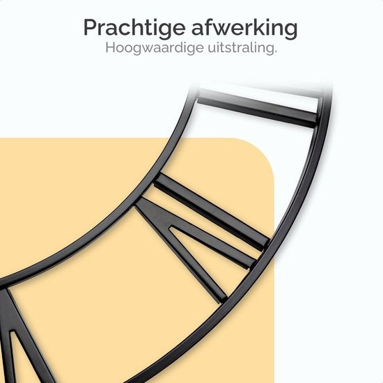 Goliving Horloge murale àl'ancienne - Horloge murale moderne - Métal - Vintage - Ø 40cm - Noir