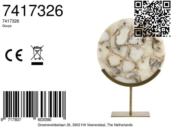 Light & Living - Décoration GOUYA - 35 x 12 x 50 cm - Blanc