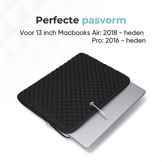 Trendfield Macbook Air Sleeve 13.3 - 13.6 Inch Laptop Sleeve - Macbook Pro Sleeve - Laptop Sleeve 13 Inch - Diamond Case - Black