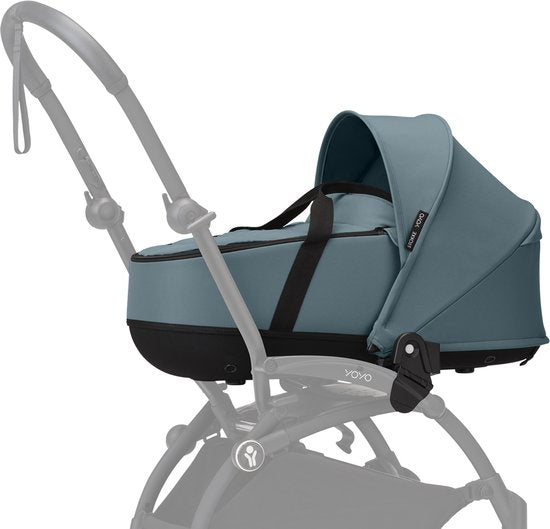Stokke YOYO Newborn Shell, Aqua - Pour les bébés jusqu'à 6 mois ou 9 kg - Comprend une coque semi-rigide, un matelas double et une chancelière - Compatible avec le châssis YOYO (vendu séparément)
