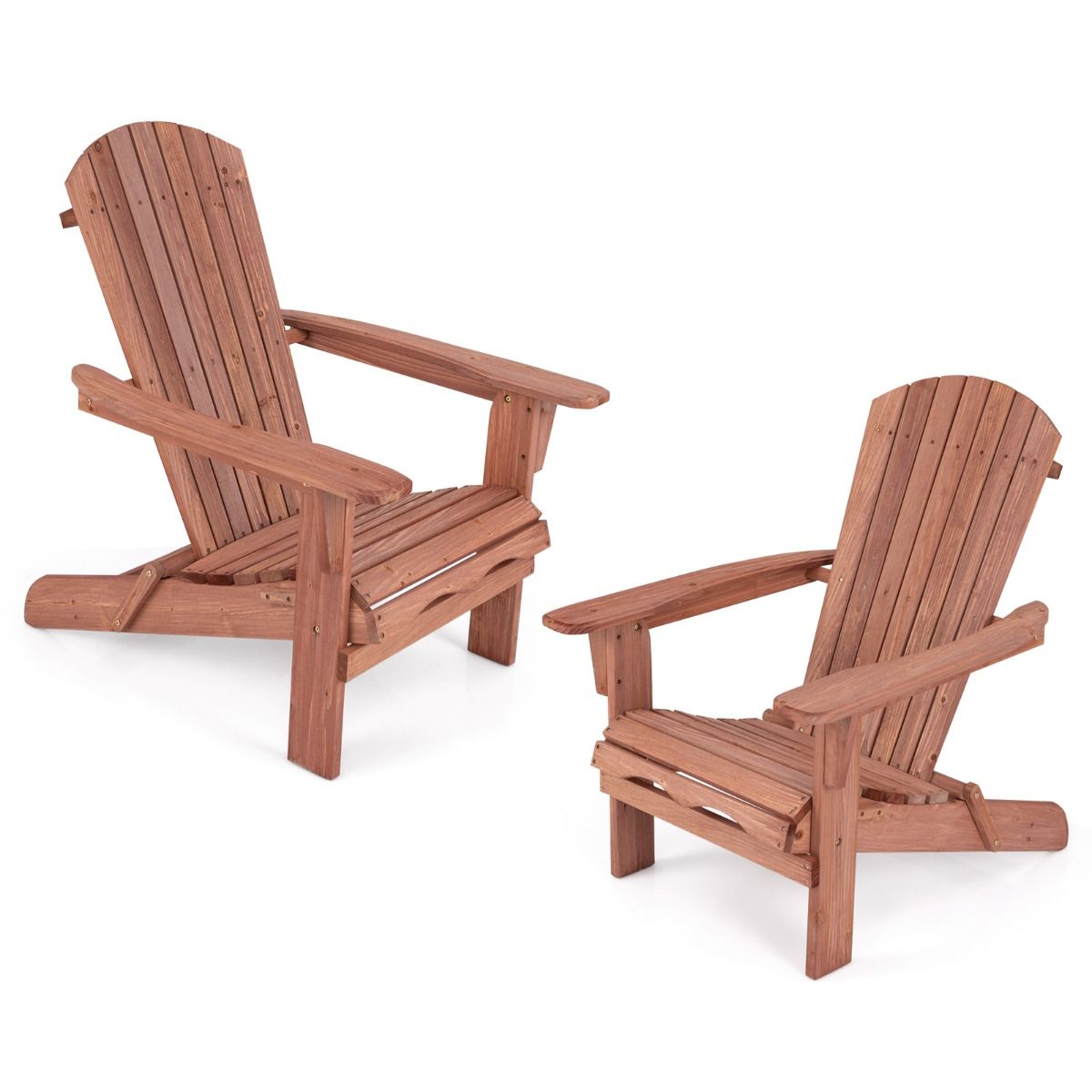 Coast Garden Chair Adirondack - Lot de 2 - Max. 180 kg - 89 x 71 x 94 cm - Marron