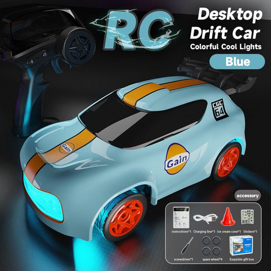 Voiture RC Fuegobird - Véhicule RC - voiture de drift de bureau - mini - haute vitesse - bleue