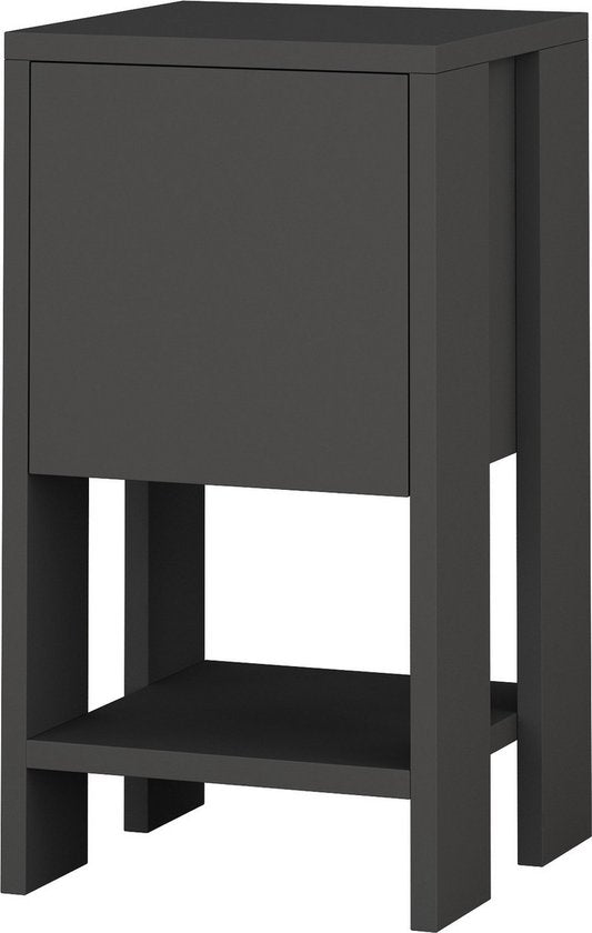 Table de chevet - Anthracite élégant - 30x55x30cm - Mélamine durable