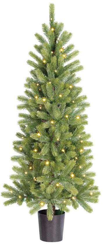 Black Box Trees Nagoya : sapin de Noël artificiel avec éclairage, H 120 x Ø 60 cm - Sapin de Noël d'intérieur - Sapin artificiel avec 212 brindilles de pin en PE - Modèle élancé, Ø 60 cm - Vert