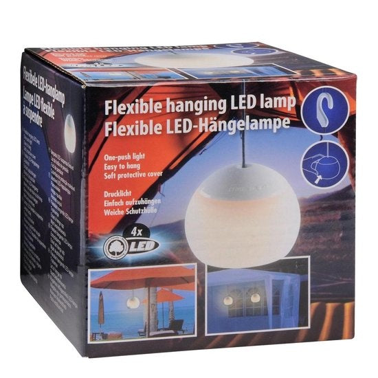 Lampe pendante LED - Ampoule - 4 LED - Silicone - blanc