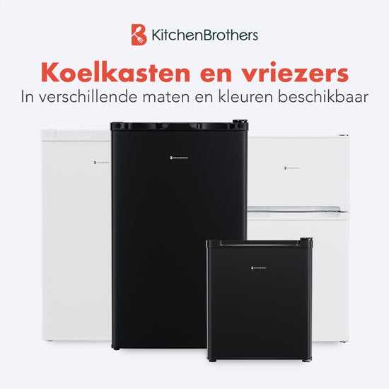 KitchenBrothers Réfrigérateur de table - 88L - Freestanding - Noir - Mini Frigo compact avec étagères réglables