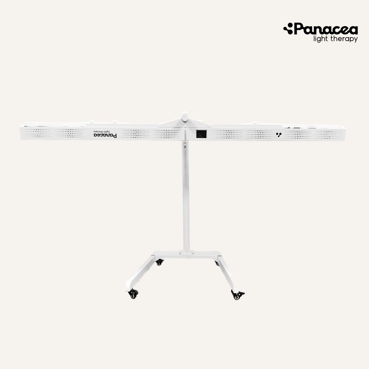 Support mobile et réglable pour les panneaux de luminothérapie - Panacea - Hauteur réglable jusqu'à 160 cm - Max. 20 kg - Métal - Blanc