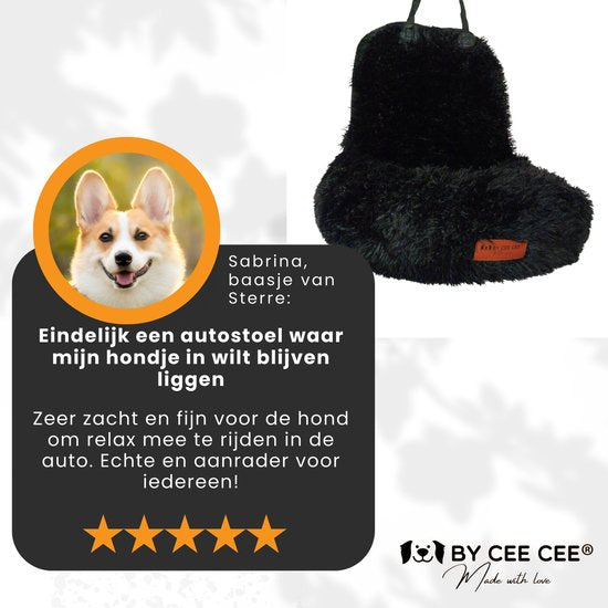 Car Seat Dog Deluxe Back Seat - Panier de voiture pour chien avec sangle de sécurité - Panier de voiture pour chien - Siège pour chien - Grand chien - Noir - Taille M
