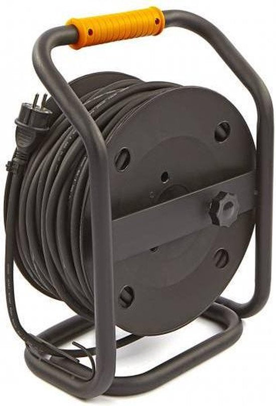 Enrouleur de câble Relectric Pro – 40 m – 4 prises – Avec bouton d'enroulement – Terre – IP44 – RELEC493111