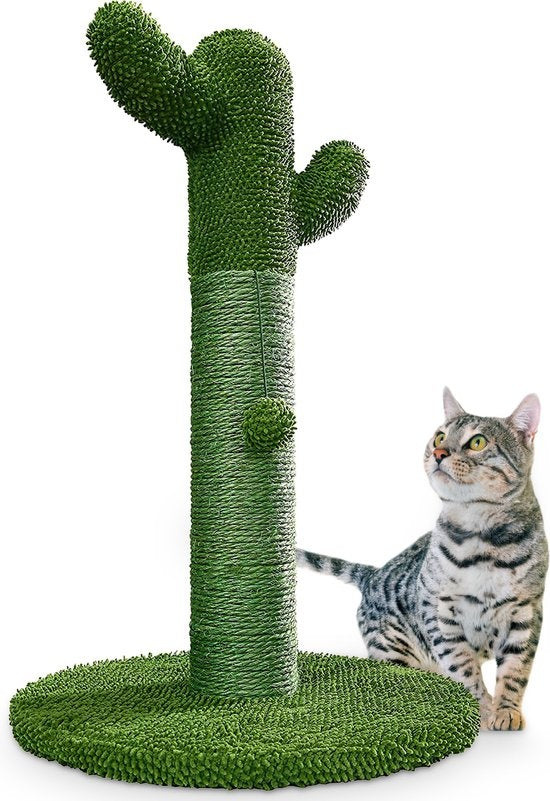 Gopets Griffoir pour chat - Griffoir cactus en sisal - Griffoir design moderne - Griffoir naturel avec jouet - 65cm