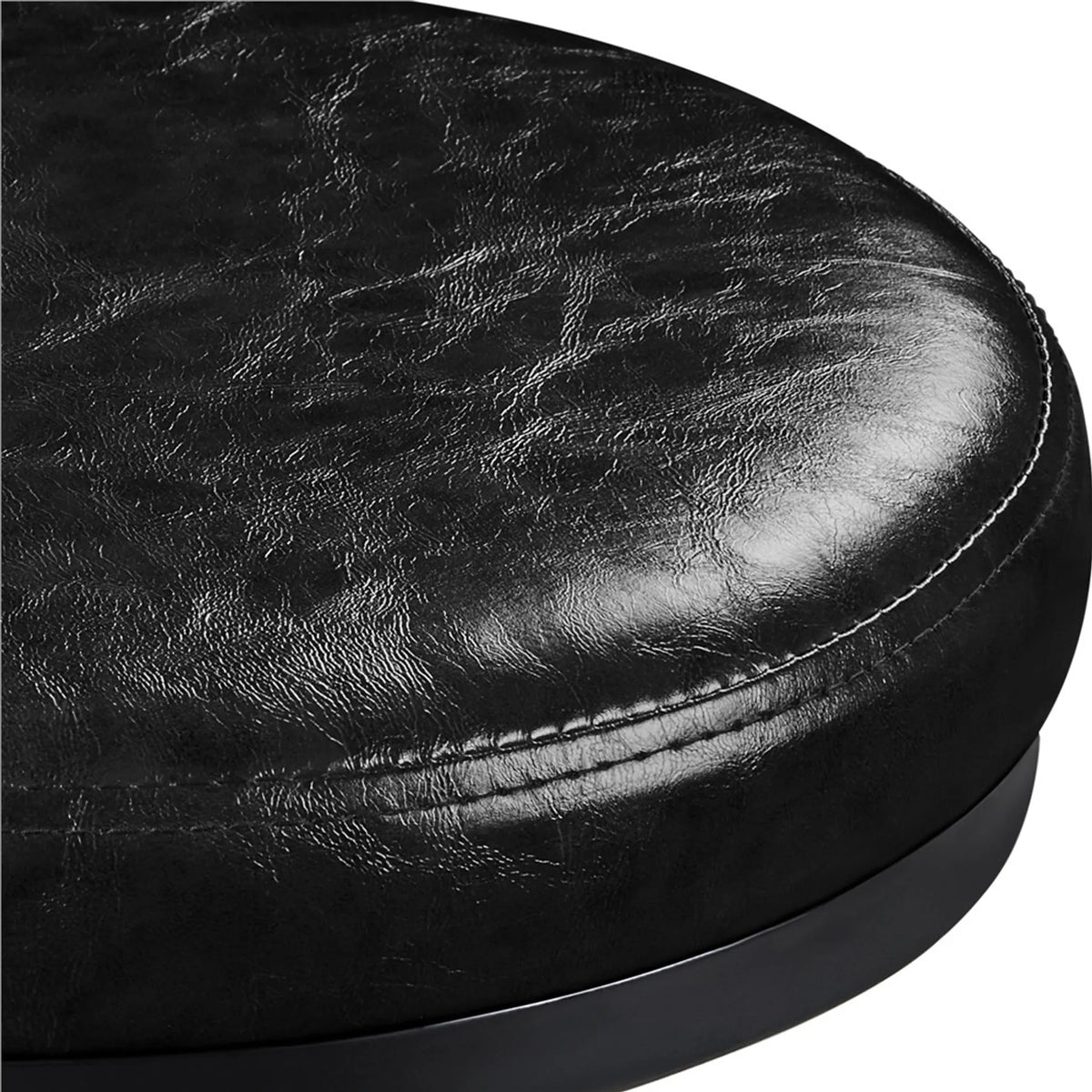 Tabouret de bar Yaheetech Vintage - Noir - Réglable de 54,5 à 71,5 cm - Simili cuir - 136 kg - Avec repose-pieds