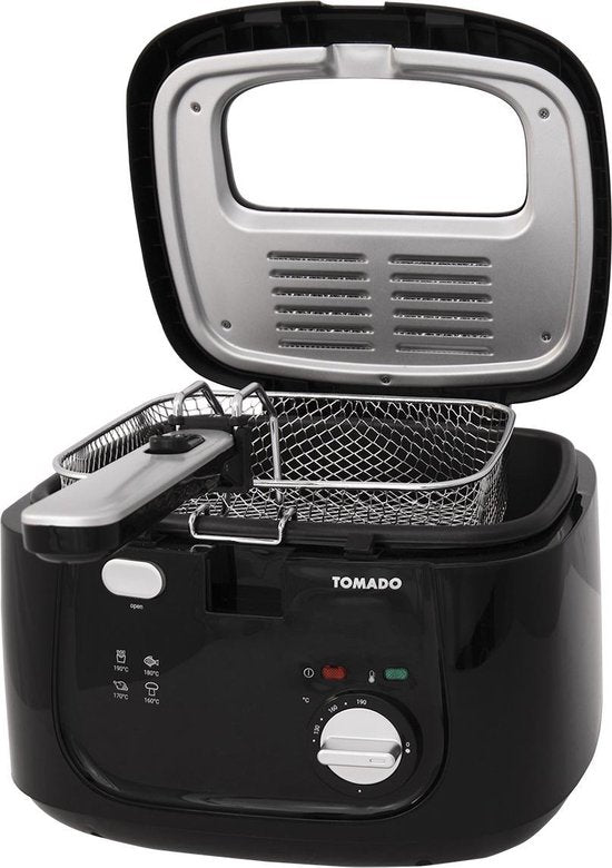 Tomado TDF2501B - Friteuse - 2.5 litres - Filtre anti-odeur - Friteuse plastique - Sans PFAS - Noir
