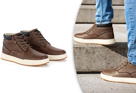 Milanoro - Baskets confortables pour homme - Marron foncé - Pointure 45