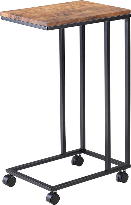 Table d'appoint à roulettes Casaria - 50x35x70 cm - Bois Métal Noir