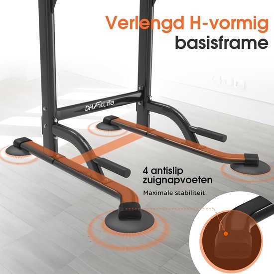 DH FitLife Power Tower Dip Station | pull-up bar freestanding | dip bars back trainer | power station strength tower | fitness station | power rack for home gym | strength training for home