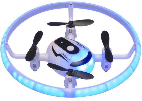 Denver Mini Drone voor Kinderen en Volwassenen - 30m Bereik - Gyro Functie - LED Licht - DRO121 - Zwart/Wit