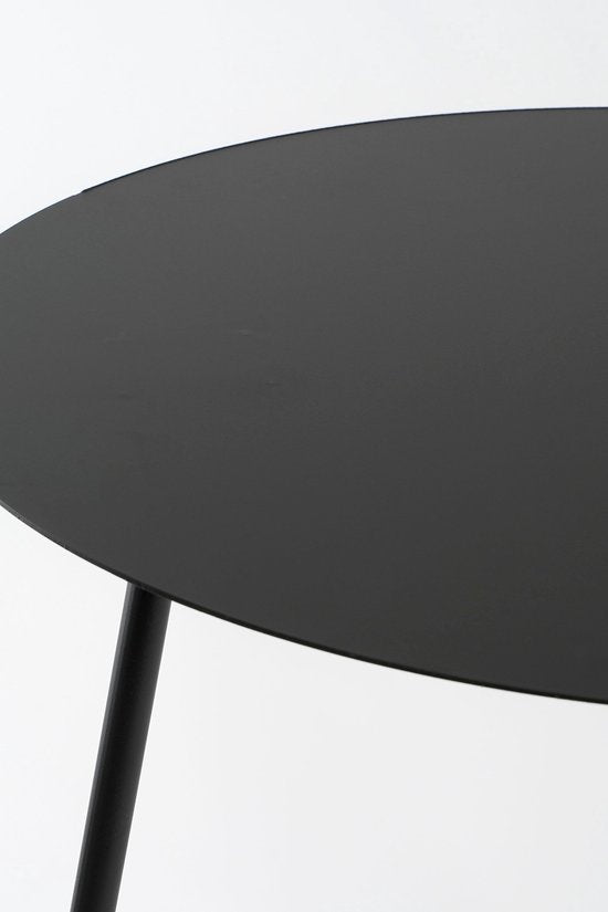 Mica Decorations Table d'appoint Pontus - Lot de 2 - H45 x Ø55 cm - Métal - Noir