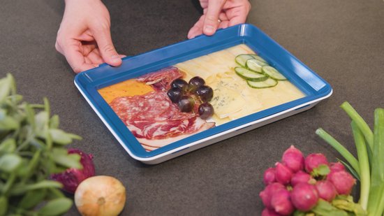 Lot de 2 récipients de conservation Livington Flex & Fresh - plus d'espace grâce au couvercle rabattable - lavables au lave-vaisselle - fermeture à clic et bague d'étanchéité - empilables - préservent longtemps la fraîcheur des aliments