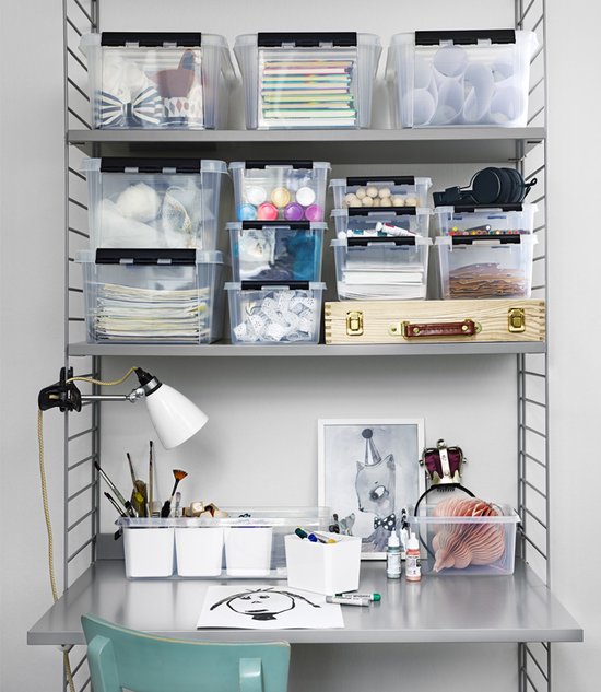 Orthex SmartStore Classic - Boîte de rangement avec séparateurs - Transparente - 14 litres - lot de 3