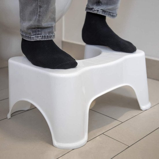 Tabouret de toilette FUCHSI - 17 CM - Blanc