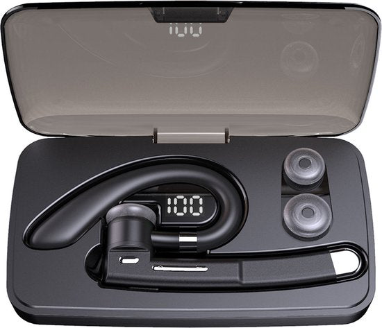 Otiume Wireless Headset - Noise Canceling - Including Charging Case - Bluetooth 5.0 - 100 hours - Waterproof - Bluetooth Headset - Hands-free Calling Auto Bluetooth - Work Earbuds - Earphones - Wireless Headset with Microphone - Office Earphones